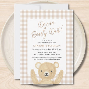 We Can Bearly Wait Baby Shower Invitation