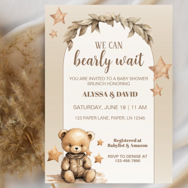 We Can Bearly Wait Baby Shower Invitation  (Creator Uploaded)