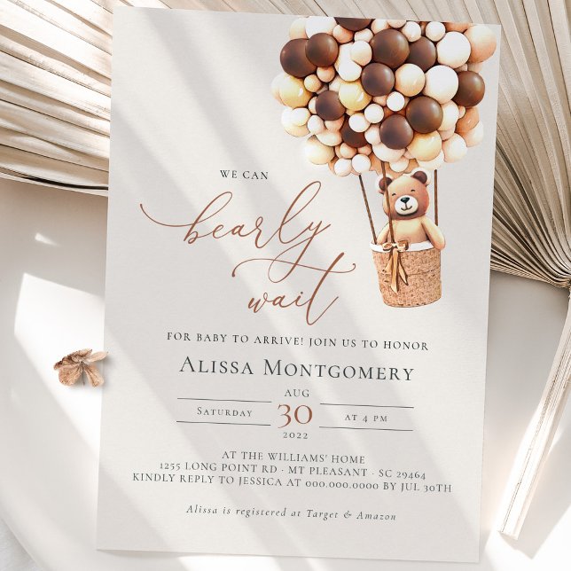 We Can Bearly Wait! Baby Shower Invitation (Creator Uploaded)