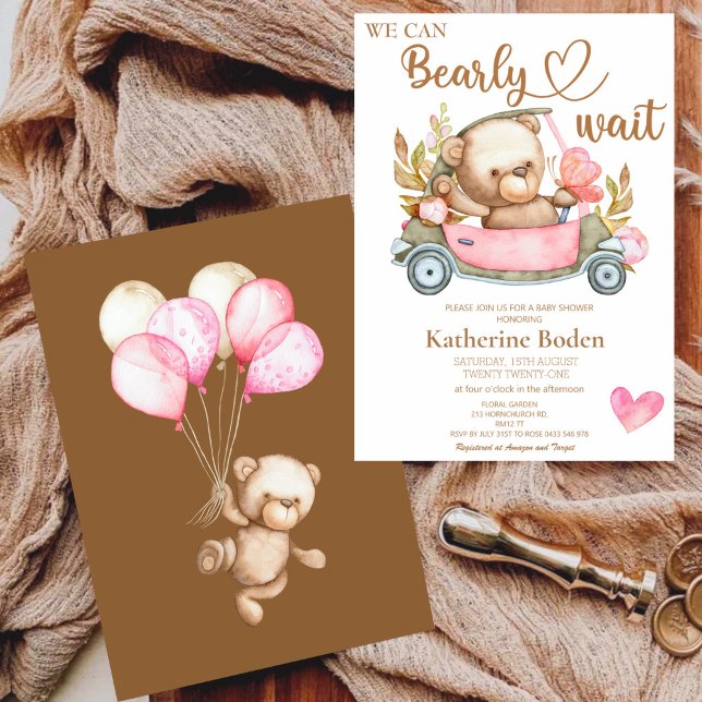 We can bearly wait baby shower invitation (Creator Uploaded)