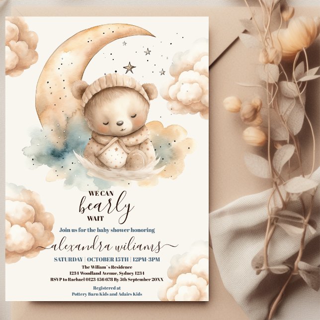We Can Bearly Wait Baby Shower Invitation (Creator Uploaded)