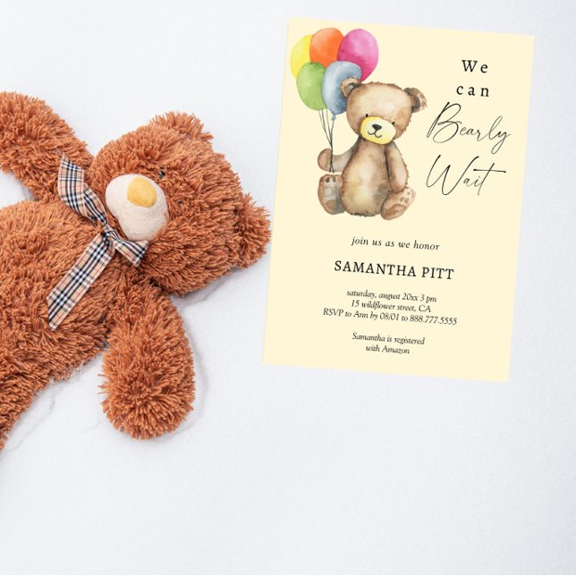 We can bearly wait baby shower invitation (Creator Uploaded)