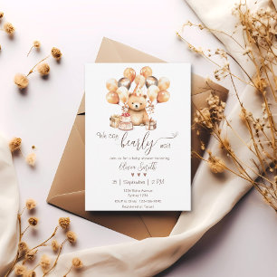 We can bearly wait baby shower Invitation