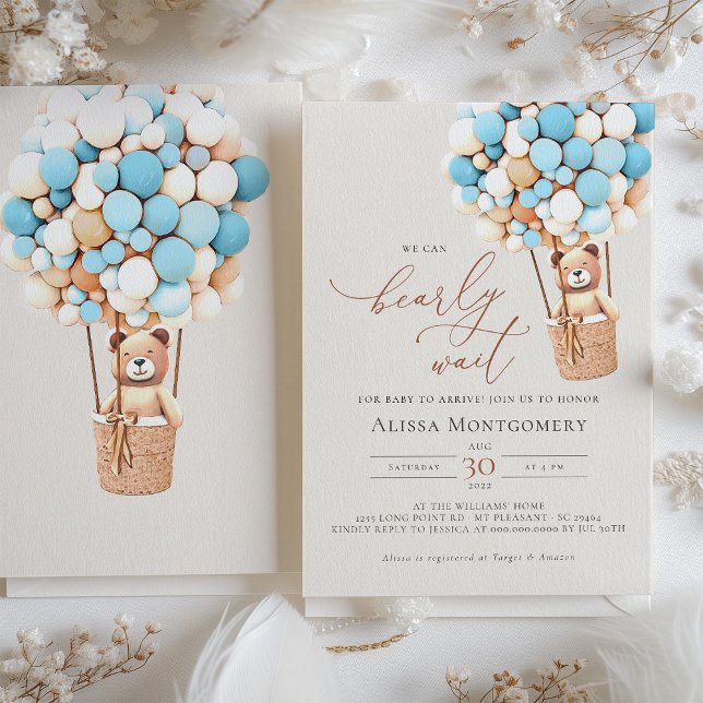 We Can Bearly Wait! Baby Shower Invitation (Creator Uploaded)