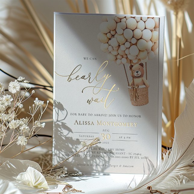 We Can Bearly Wait! Baby Shower Invitation (Creator Uploaded)