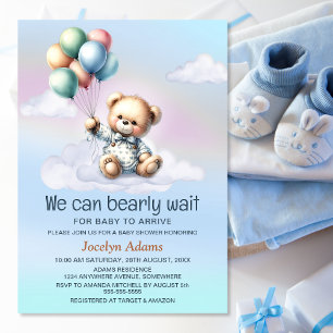 We Can Bearly Wait Baby Shower Invitation