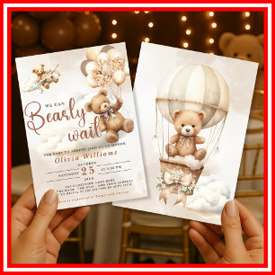 We Can Bearly Wait! Baby Shower Invitation