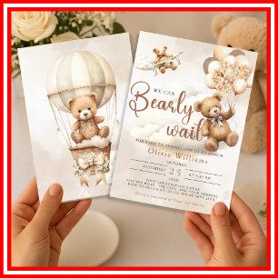 We Can Bearly Wait Baby Shower Invitation