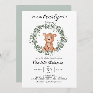 We Can Bearly Wait Baby Shower Invitation