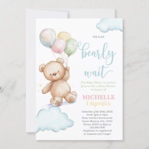 We can bearly wait baby shower invitation