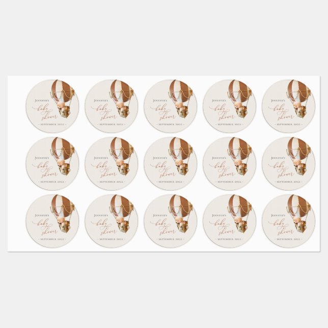 We Can Bearly Wait! Baby Shower Labels (Sheet)
