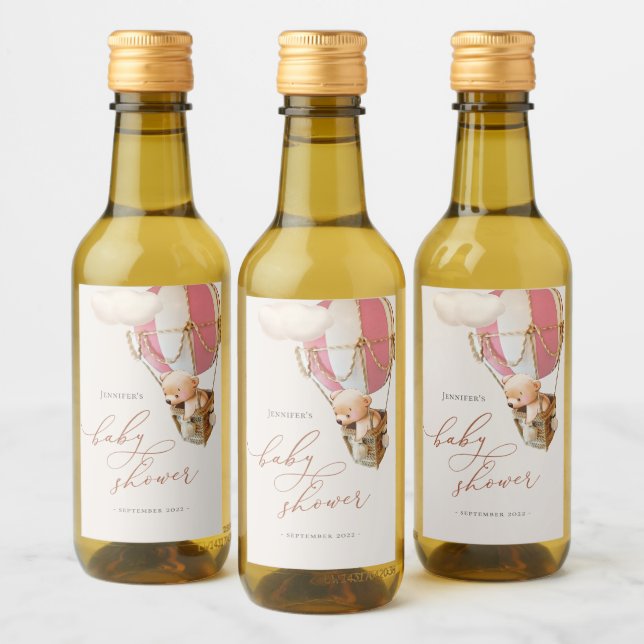 We Can Bearly Wait! Baby Shower Mini Wine Label (Bottles)