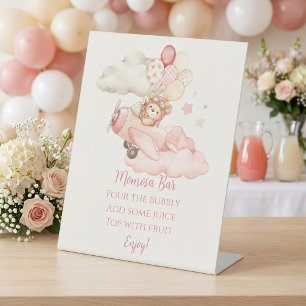 We Can Bearly Wait Baby Shower Momosa Beverage Pedestal Sign