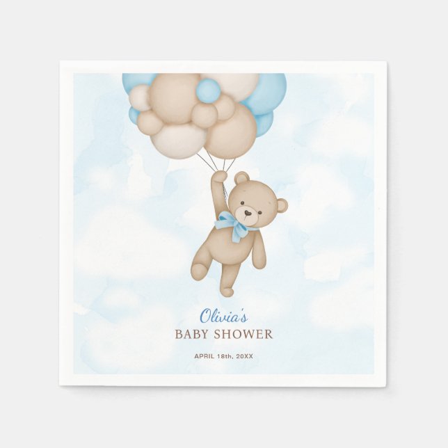 We Can Bearly Wait Baby Shower Napkin (Front)