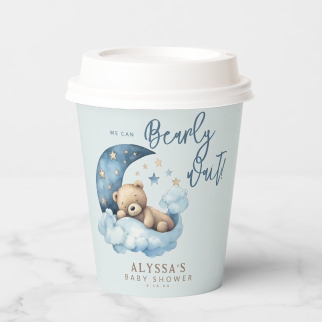 We Can Bearly Wait Baby Shower Paper Cups (Front)