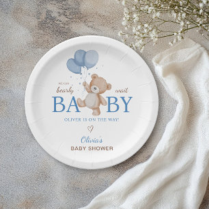 We Can Bearly Wait Baby Shower Paper Plate