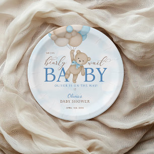 We Can Bearly Wait Baby Shower Paper Plate