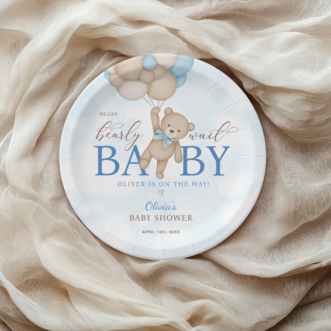 We Can Bearly Wait Baby Shower Paper Plate (Creator Uploaded)