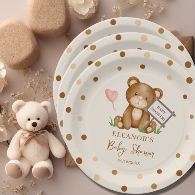 We Can Bearly Wait Baby Shower Paper Plate (Creator Uploaded)
