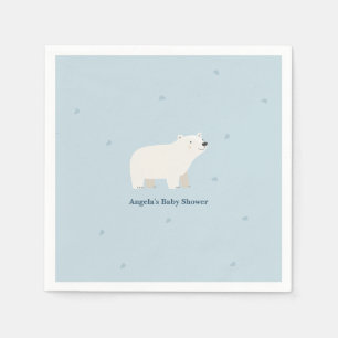We Can Bearly Wait Baby Shower   Polar Bear Napkin