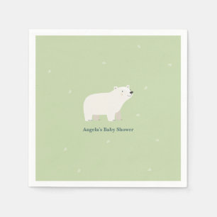 We Can Bearly Wait Baby Shower Polar Bear Napkin
