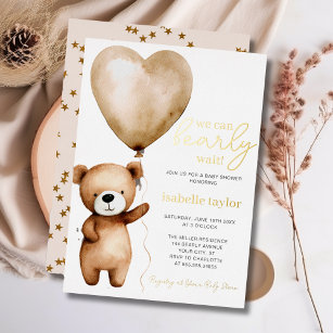 We Can Bearly Wait Baby Shower Real Gold 