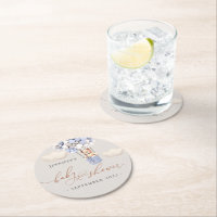 We Can Bearly Wait! Baby Shower Round Paper Coaste