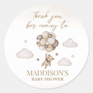 We Can Bearly Wait Baby Shower Round Sticker