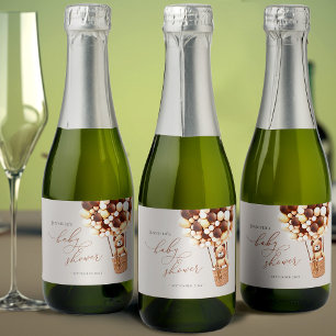 We Can Bearly Wait! Baby Shower Sparkling Wine Lab Label
