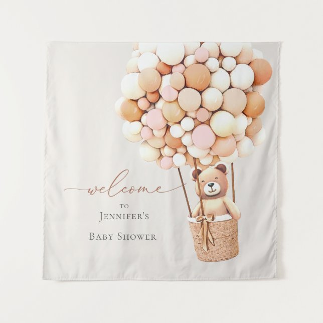 We Can Bearly Wait! Baby Shower Tapestry (Front)