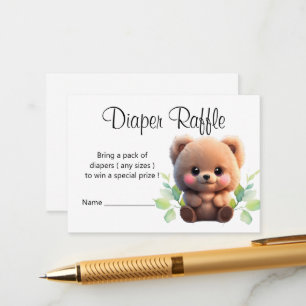 We can Bearly Wait Baby Shower teddy bear boho Enclosure Card