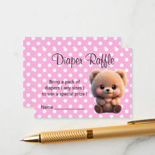We can Bearly Wait Baby Shower teddy bear Enclosure Card
