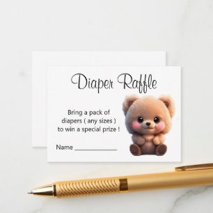 We can Bearly Wait Baby Shower teddy bear Enclosure Card