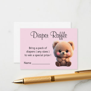 We can Bearly Wait Baby Shower teddy bear Enclosure Card
