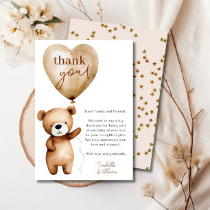 We Can Bearly Wait Baby Shower Thank You Card