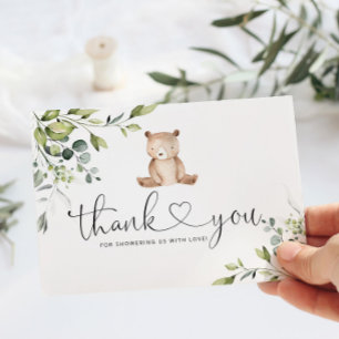 We can bearly wait baby shower thank you card