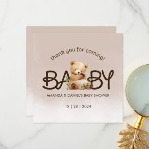 We Can Bearly Wait Baby Shower Thank You Card