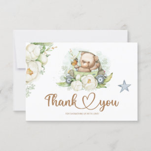 We can bearly wait baby shower thank you card