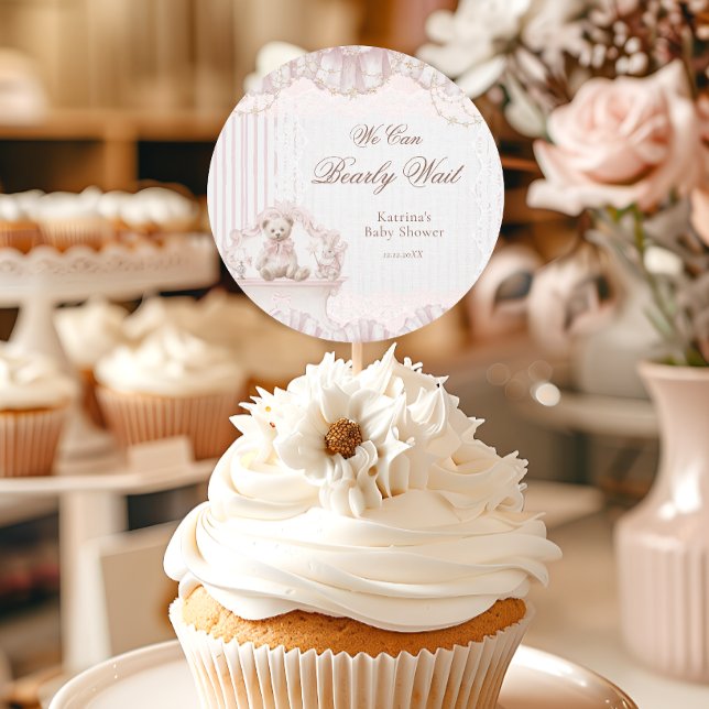 We Can Bearly Wait Baby Shower Thank you Classic Round Sticker (Creator Uploaded)