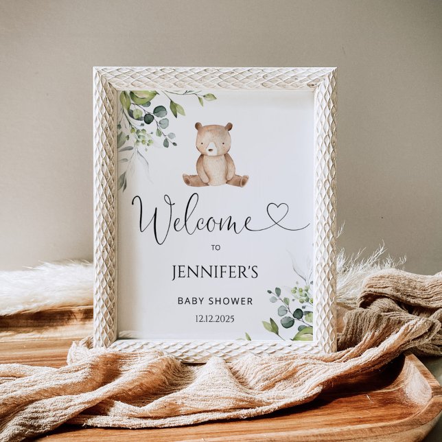 We can bearly wait baby shower welcome  poster (Creator Uploaded)