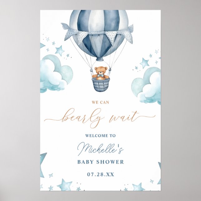We Can Bearly Wait Baby Shower Welcome  Poster (Front)