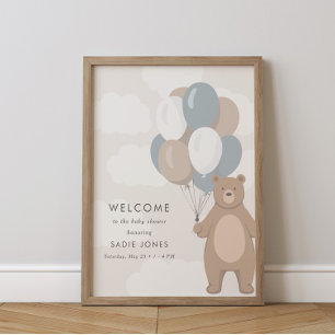 We Can Bearly Wait Baby Shower Welcome Sign