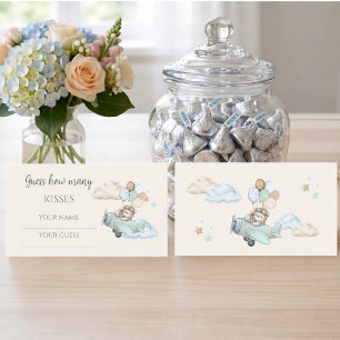 We Can Bearly Wait Bear Aeroplane How Many Kisses  Enclosure Card