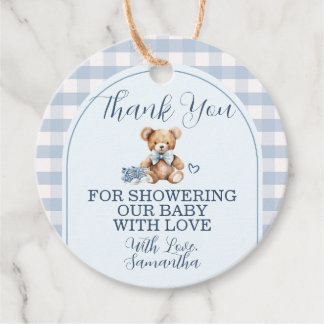 We can Bearly Wait Bear Baby Shoes Baby Shower Favour Tags