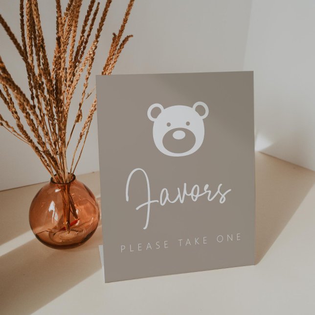 We Can Bearly Wait Bear Baby  Shower Favours  Pedestal Sign (Creator Uploaded)