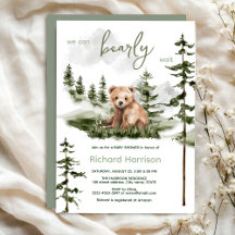 We can bearly wait bear baby shower invitation