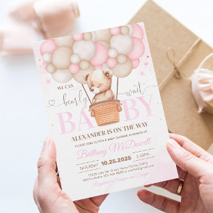 We Can Bearly Wait Bear Baby Shower Invitation