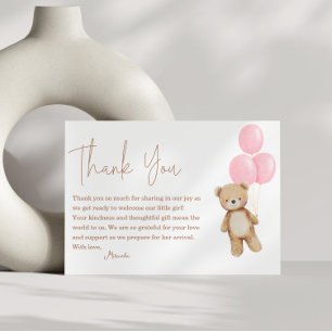 We Can Bearly Wait Bear Balloons Baby Shower Card