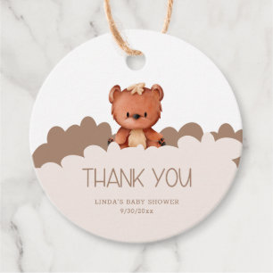 We Can Bearly Wait Bear Cloud Baby Shower Favour Tags