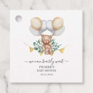 We can Bearly Wait Bear Eucalyptus Baby Shower Favour Tags